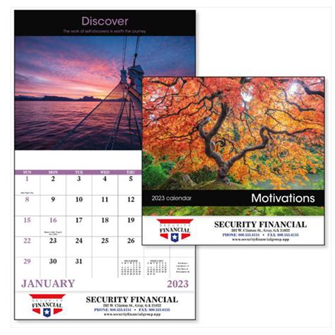 Customized Motivational Monthly Wall Calendars