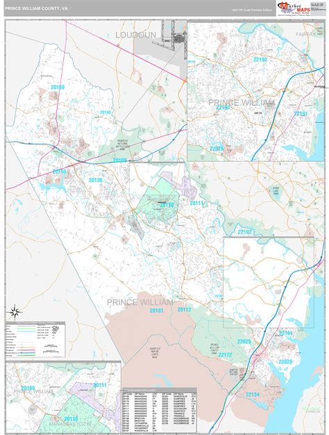 Prince William County Va Wall Map Premium Style By Marketmaps