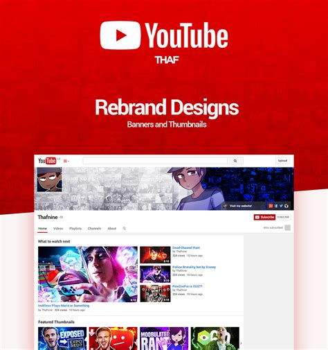 Youtube Rebrand Designs Banners And Thumbnails On Behance