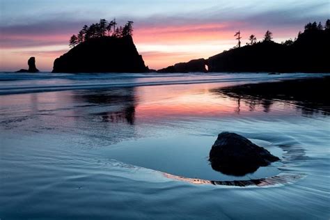 Sunset At Second Beach Olympic National Park 2 Mural By Stephen Matera