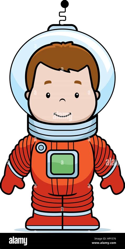 A Cartoon Boy Astronaut In A Spacesuit Stock Vector Image And Art Alamy
