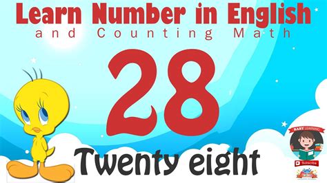 Learn Number Twenty Eight 28 In English And Counting Math Youtube
