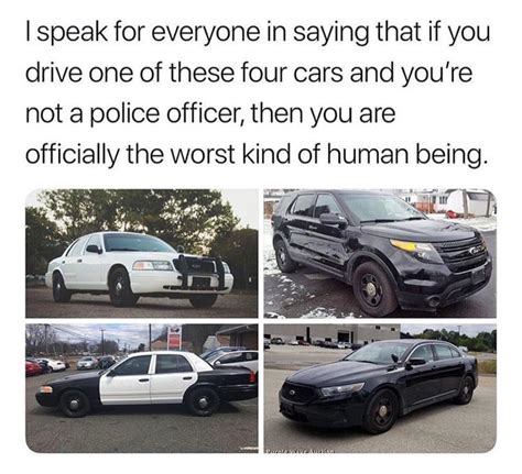 Four Different Police Cars Are Shown With Caption In The Bottom Right
