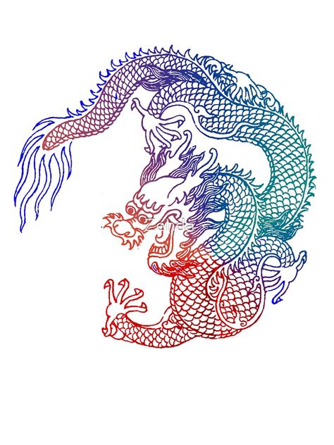 Asian Art Rainbow Dragon By Zehda Redbubble