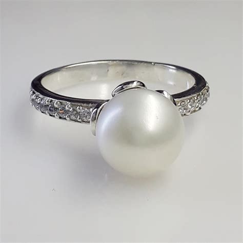 Pearl Ringdainty Pearl Jewelrychristmas T Etsy