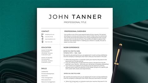 Modern And Simple Resume Template 2023 For Ms Word Pages Canva Etsy