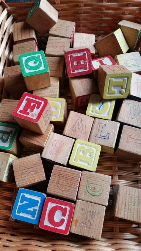 Sale Wooden Blocks 38 Alphabet Blocks Double Sided Etsy Wooden