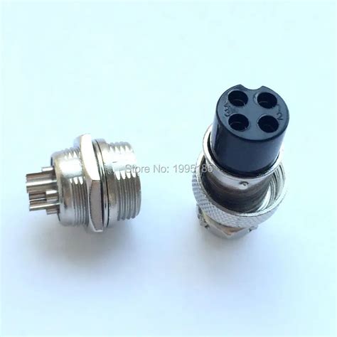 2set Gx16 4 Pin Male And Female Diameter 16mm Wire Panel Connector Gx16 Circular Connector