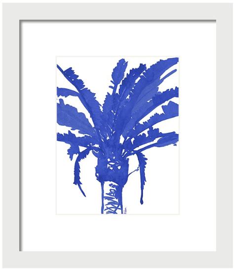Stand Tall Blue Palm Tree Print Limezinnias Design