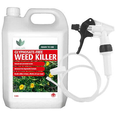 5L INDUSTRIAL WEED Killer Strong Professional Glyphosate Free Long Hose ...