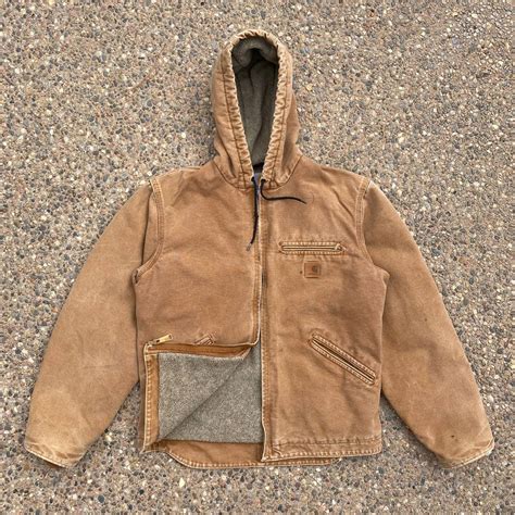 carhartt carhartt j141 sherpa lined sandstone duck sierra jacket m grailed