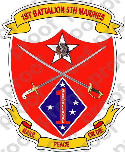 Sticker Usmc Unit 1st Battalion 5th Marine Regiment V2 Ooo Lisc20187