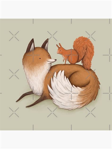 Fox And Squirrel Photographic Print For Sale By Sophiecorrigan Redbubble