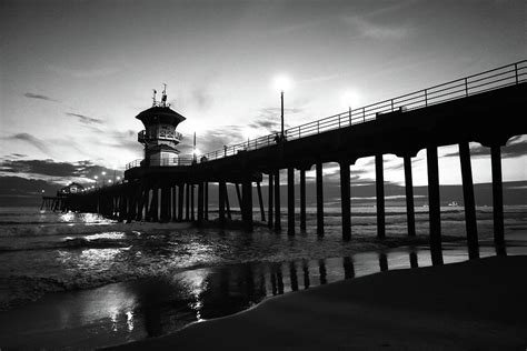 Huntington Beach Pier Black And White Photograph By Kip Krause Pixels