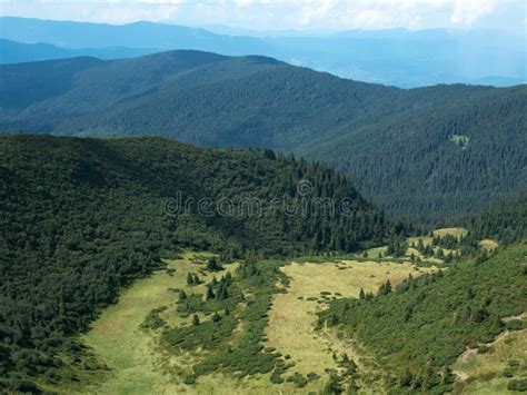 Landscape Of Hillsides West Ukraine Carpathians Mountains At Summer