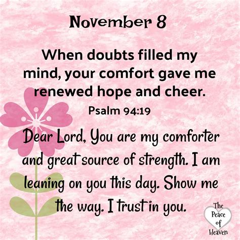 November 8~~psalm 9419 Prayer For Comfort November Quotes Prayers