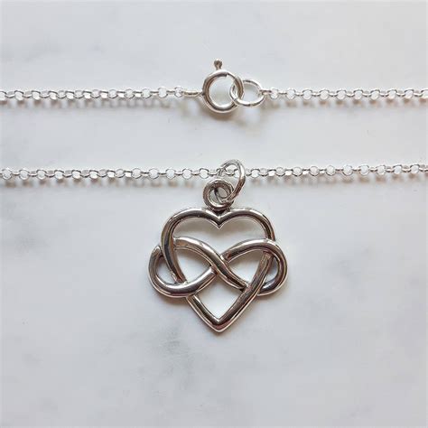 Infinity Heart Necklace Sterling Silver Heart Pendant Wedding