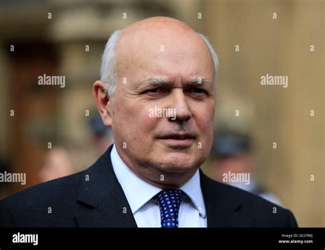 Iain Duncan Smith Outside The Palace Of Westminster In London After Theresa May Won 199 Votes