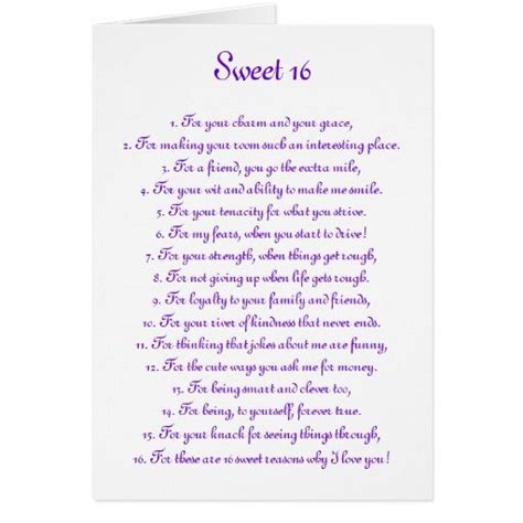 Sweet 16 Card Birthday Message For Daughter Birthday