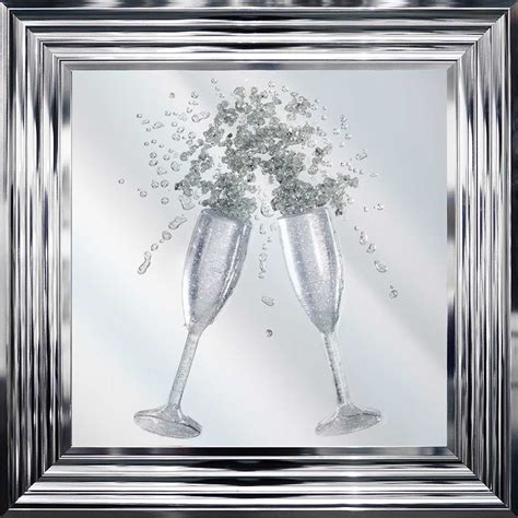 shh interiors 3d champagne flutes mirror framed wall art 55cm x 55cm in 2023 frames on wall