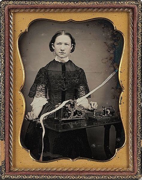 Portrait Of A Female Telegraph Operator Posing With A Telegraph Machine C 1850 Rdaguerreotypes