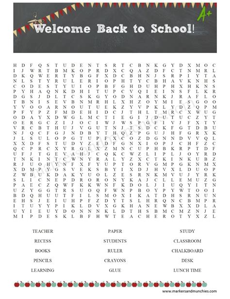 Welcome Back To School Word Search Printable Welcome