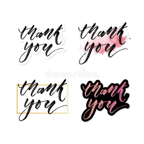 Thank You Card Beautiful Greeting Card Scratched Calligraphy Black