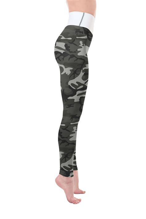 army camo yoga leggings raised waistband ~ vosenta ~ official shop