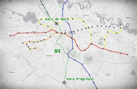 HartĂ Noua Magistrală De Metrou Din București Traseul M4 Gara De Nord