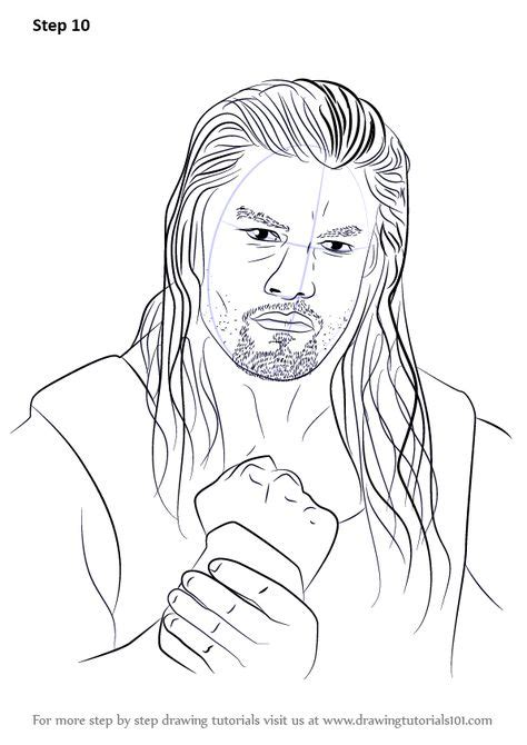 Learn How To Draw Roman Reigns Wrestlers Step By Step Drawing