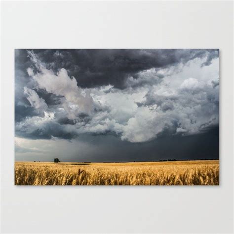 Buy Cotton Candy Storm Clouds Over Wheat Field In Kansas Canvas Print