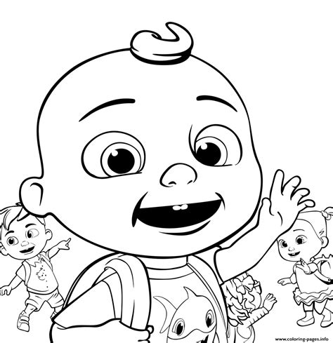 Cocomelon Going To School Coloring Page Printable Coloring Nation