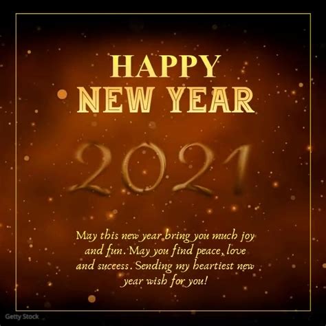It is time to forget the past and celebrate a new start. Copy of Happy New Year 2021 Wishes Greeting Card Gold ...