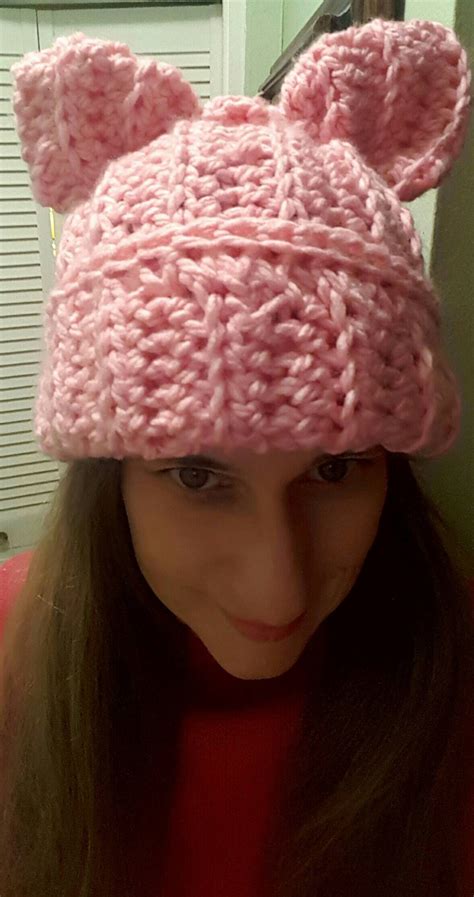 women s pussy hat light pink pussy hatpussy hat for etsy