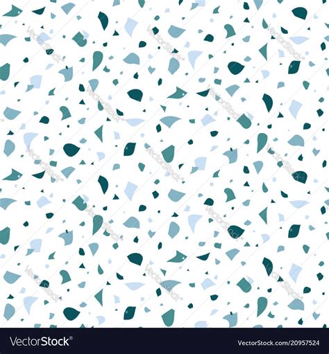 Abstract Seamless Pattern In Terrazzo Style Blue Vector Image