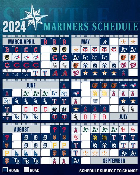 Seattle Mariners 2024 Schedule Printable Aidan Arleyne