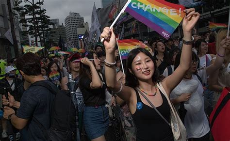 Gay Rights Supporters Parade Amid Rain Protests In Seoul