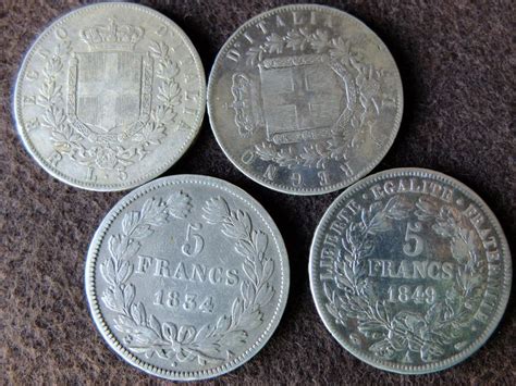 France Italy Lot Various Coins 18341876 4 Pieces Catawiki