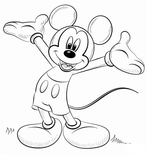 Gambar Mickey Mouse Hitam Putih Untuk Mewarnai Gambar Mickey Mouse