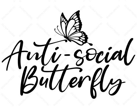 Anti Social Butterfly SVG PNG DXF Colorful Funny Design - Etsy UK