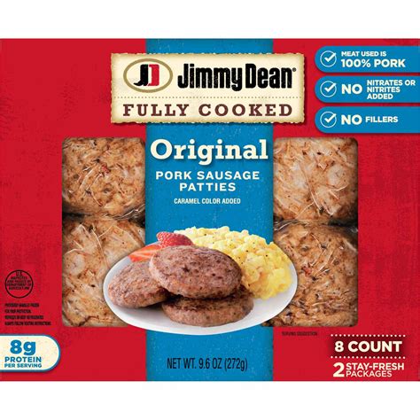 jimmy dean fully cooked original pork sausage patties shop sausage at h e b