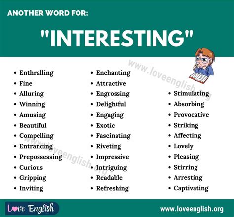 Another Word For Interesting 35 Synonyms For Interesting In English Love Engli English