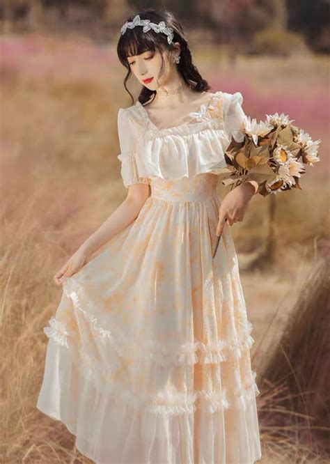 Formal Dress Cottagecore Dress French Vintage Dress Summer Etsy