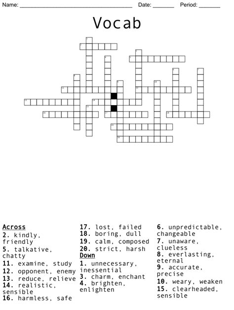 Vocab Crossword Wordmint