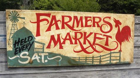 Farmers Market Sign Original Hand Painted Vintage Look Sign Etsy
