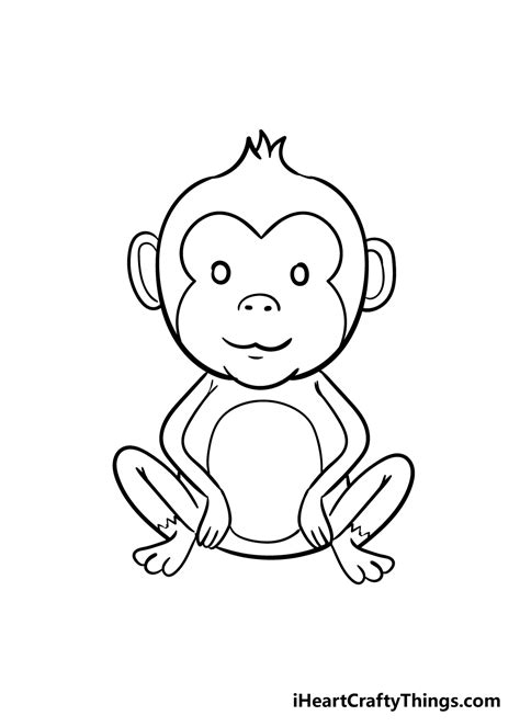 How To Draw A Monkey Step By Step Easy Harbison Thadmithe