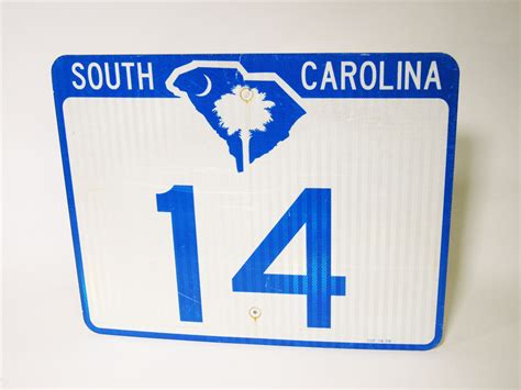 Choice Vintage South Carolina Highway 20 Metal Road Sign Wit