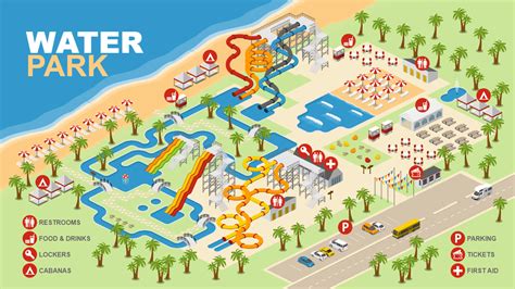 Water Park Map Template Created In Icograms Designer Village Festival