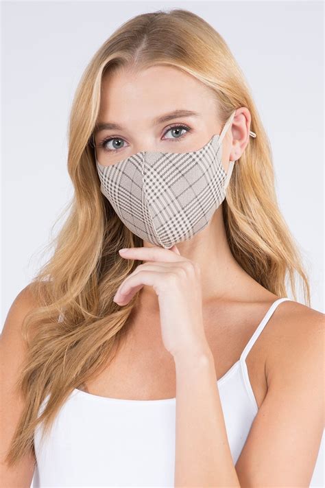Checker Winter Face Mask Washable Reusable Made In Usa Top Etsy