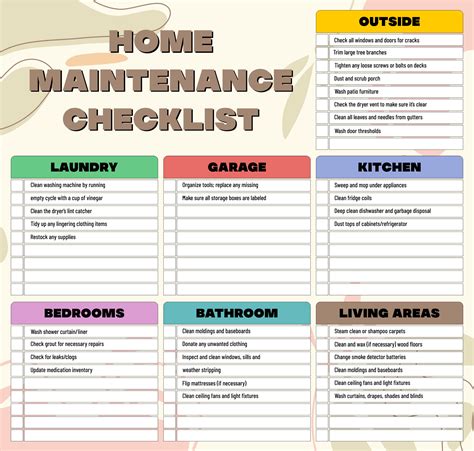 Best Home Maintenance Checklist Printable Pdf For Free At Printablee